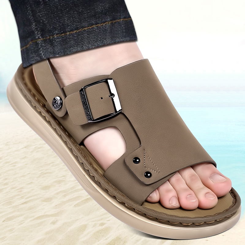 Casual Sandal Leather - Men's sandals new summer wear soft-soled