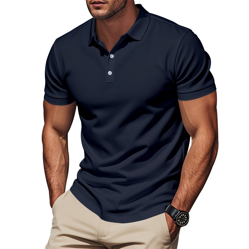 Casual Slim Fit Shirt Short Sl - Polo Shirt Pique ulasan dan harga