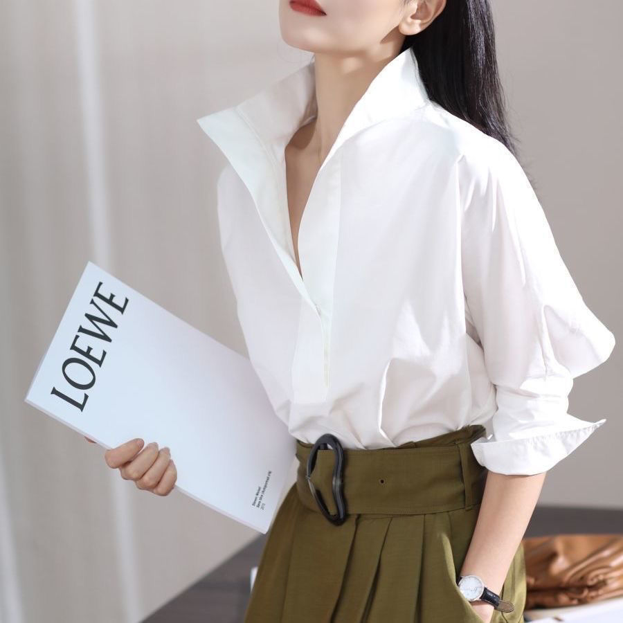 Early Autumn 2023 Women's Loos - Shirt Camp Collar ulasan dan harga
