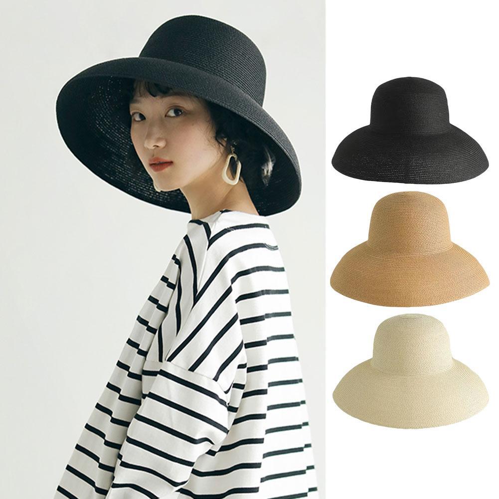 French Hepburn Style Wide Brim - Bucket Hat Straw ulasan dan harga